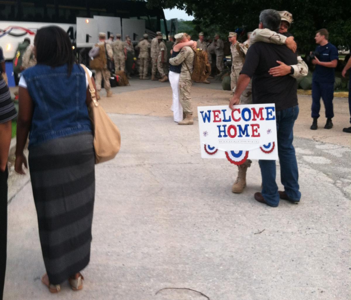 Family welcomes home members of the military returns from the Middle East