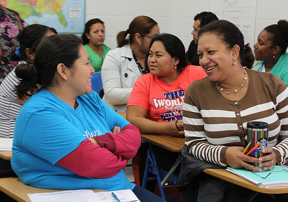 Adult women in a class.