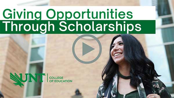 Jennifer De La Garza, a senior in the UNT Recreation, Event and Sport Management program, talks abut the importance of the scholarship she received to help pay for college and what it meant to her as a first-generation student and to her family.