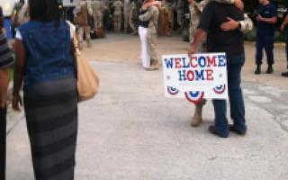 Family welcomes home members of the military returns from the Middle East